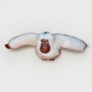 Kipling Gorilla Keychain Louise Cream Plush Monkey Bag Charm 2000s Thumb Sucking